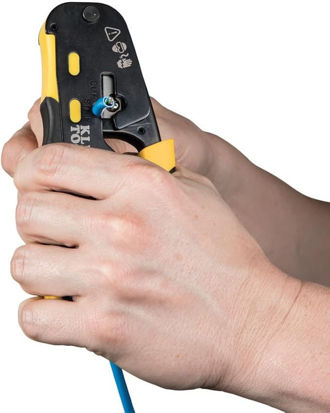 Klein Tools 80072 RJ45 Cable Tester Kit with LAN Scout Jr. 2, Coax Crimper / Stripper / Cutter Tool and 50-Pack Pass-Thru Modular Data Plugs