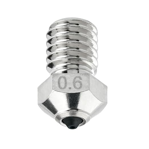 Diamond PCD Nozzle 0.6mm for E3D V6 Hotend, Prusa i3 MK3S / MINI, Anycubic i3 Mega/Kobra/Kobra Neo 3D Printer and More, Hardened High Precision, Nickel Plated Copper