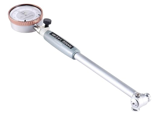 Accusize Industrial Tools 1.4-2.4'' by 0.0001'' Dial Bore Gage, Stem Length 6'', Ee20-1024 | 6" Stem Length, Self-Centering, Chrome-Plated Handle, Insulated Grip, EE20-1024