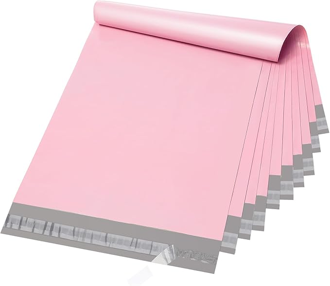 Fuxury Poly Mailers 6x9 Inch 1200 Pcs, Bulk Shipping Bags for Clothing, Strong Adhesive Shipping Envelopes for Small Business Suppliers,Waterproof Mailers Poly Bags Mailing Envelopes,Light Pink