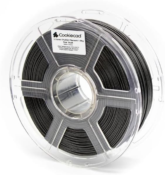 Cookiecad TPU Filament 1.75mm 1kg Translucent Glitter 3D Printer Filament - Star Dust TPU
