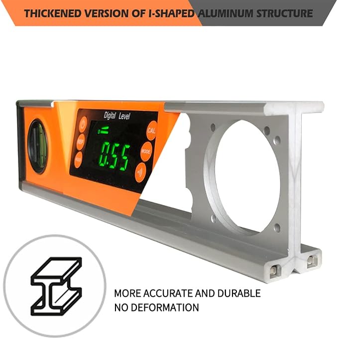 10-Inch Digital Torpedo Level and Protractor | Neodymium Magnets | Bright LED Display | V-GROOVE MAGNETIC BASE | IP54 Dust/Water Resistant smart level with Carrying Bag