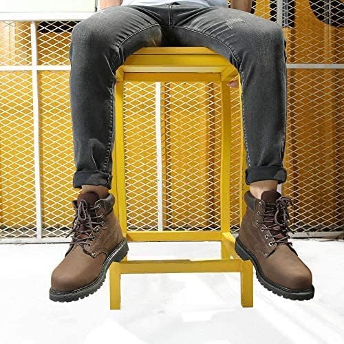 Work Boots for Men, Steel Toe, Leather, Oil, Slip and Heat Resistant Heavy Duty Wide Industrial & Construction Safety Boots, US 7-17 M & W
