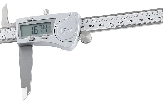 Accusize Industrial Tools IP54 Digital Caliper, 0-12", 2015-0300 | IP54 Water-Resistant, Stainless Steel, 0.0005 in/0.01 mm Resolution, ±0.04 mm Accuracy