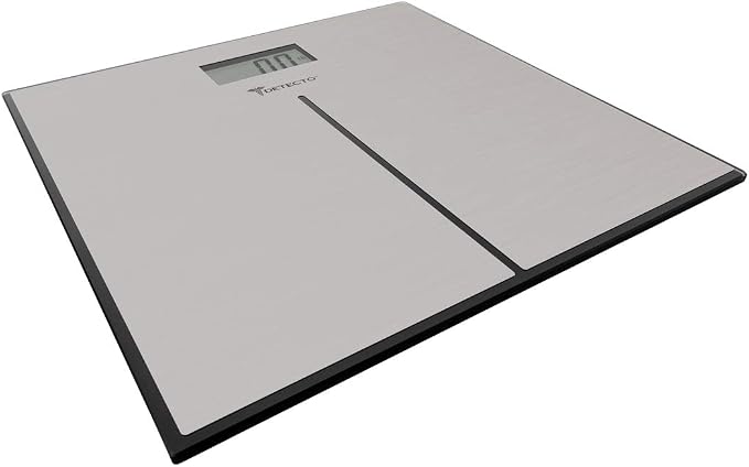 Detecto D133 Deluxe Modern Stainless Steel Body Weight Bathroom Scale, Digital LCD Display, 400lb Capacity