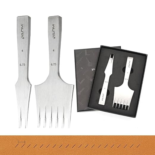 WUTA Leather Chisel All-Polished Die-Steel Puncher French Style Pricking Iron Sharp Leather Punching Tool Kits