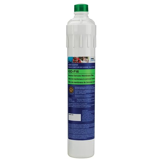 Watts Premier H2O-F16 Pure H2O 50 GPD (Gallons Per Day) RO (Reverse Osmosis) Semi-Permeable Membrane Filter Replacement for H2O-DWUF300 Under Counter Water Filtration Systems, Push Button Design