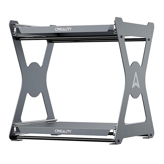 Creality Official CFS Workstand, Space-Saving, Quick-Access Design with Double Pull-Out Shelves, 15kg Load Capacity, Metal Damping Slides & Anodized Finish