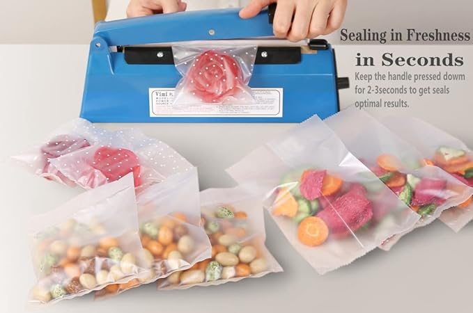 Impulse Heat Sealer Machine Manual Bags, 12 Inch, for Sealing Plastic/PE PP Bags with Extra Replace Element Grip