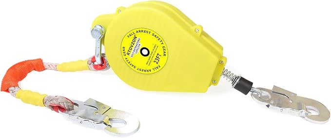 23FT Self Retracting Lifeline, RTOVZON Retractable Safety Lanyard, Yoyo | Steel Wire, Fall Arrestor, Srl Fall Protection, Retractable Lanyard, Safety Harness Fall Protection Kit, Safety Harness Yoyo