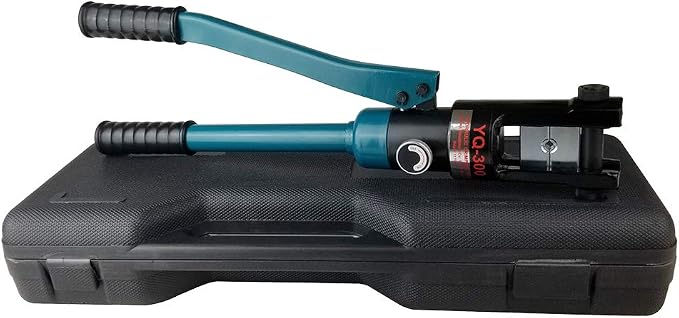 AMZCNC Industrial Hydraulic Cable Lug Crimper 16 Ton 9 AWG to 600 MCM Electrical Terminal Cable Wire Tool Kit Includes 13 Pairs of Die Sets