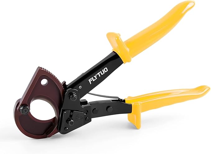 Upgraded Blade Ratchet Cable Cutters Heavy Duty Tool for Aluminum Copper and Electrical Wire up to 240mm² (Yellow)