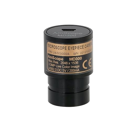 AmScope - 3MP USB 2.0 Color CMOS Digital Eyepiece Microscope Camera - MD300A
