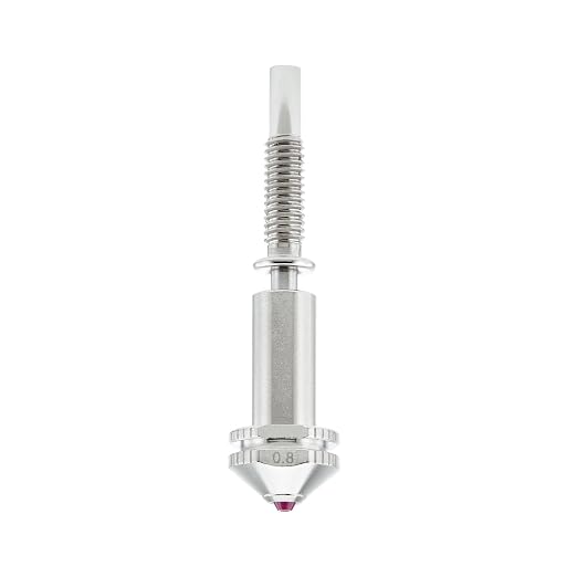 Rapid Change Ruby Nozzle 0.8mm for E3D Revo HotEnd, High Hardness, Abrasion Resistant for Precision Additive Manufacturing