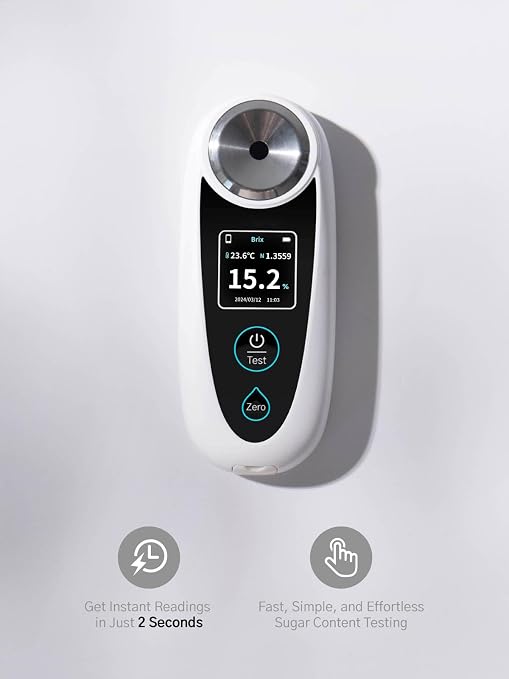 Honey Brix Refractometer – 0–95% Sugar Content Tester, Not for Moisture – ATC, Rechargeable – for Honey, Syrups, Juices