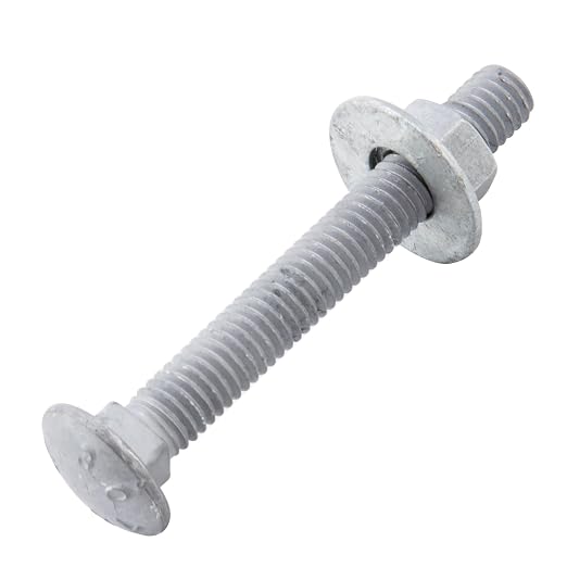 1/2" x 3" Carriage Bolts (25 PCS), Hot Dip Galvanized, Heavy Duty Round Head with Washers and Nuts