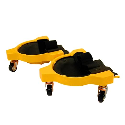 Professional Heavy-Duty Knee Rollers with Smooth-Rolling Casters & Gel Cushion – 360° Glide Mobility, Secure Fit, Work-Grade Protection for Adults, Yellow, One Size