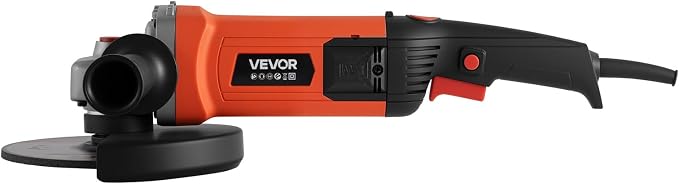 VEVOR Angle Grinder, 7" Electric Grinder Power Tool, 13Amps 8500RPM High-Speed Corded Angle Grinders with 270° Adjustable Dust Guard for Metal Grinding, Cutting, Rust Removal (Disc Not Included)
