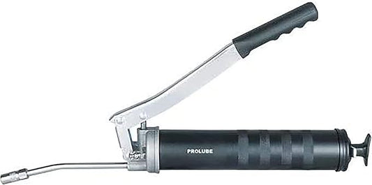 PROLUBE Heavy Duty Lever Grease Gun | 10,000 PSI | 14-Ounce Capacity | Variable Stroke | 6-inch Steel Extension & Coupler (42702)