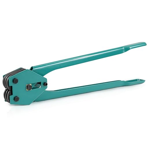 Strapping Sealer/Crimper for 1/2"-3/4" Polypropylene (PP) Polyester Strapping Band Manual Banding Tool with 20.8" Extended Handle (Green)