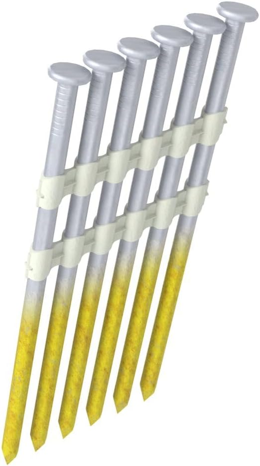Grip-Rite 21 Degree Framing Nails - Exterior Galvanized Nails for Wood-To-Wood Framing Projects - Plastic Strip Collated Fastener - Round Head - Smooth Shank - 3-1/4" x .131" - 1000 Count - GR034HG1M