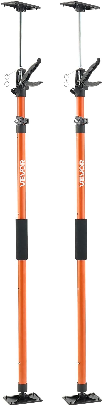 VEVOR Cabinet Jack Support Pole, 2-Pack, 45.7-114.2 Inch Steel Telescopic Quick Support Rod, Adjustable 3rd Hand System up to 154 lbs Capacity for Installing Cabinets, Lifting Drywall, Cargo Bars