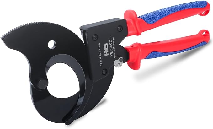 HKS Ratchet Cable Wire Cutter Heavy Duty for Cutting Electrical Aluminum Copper and Multi-core Cables up to 500mm² (AWG 1000MCM) YEC-60D