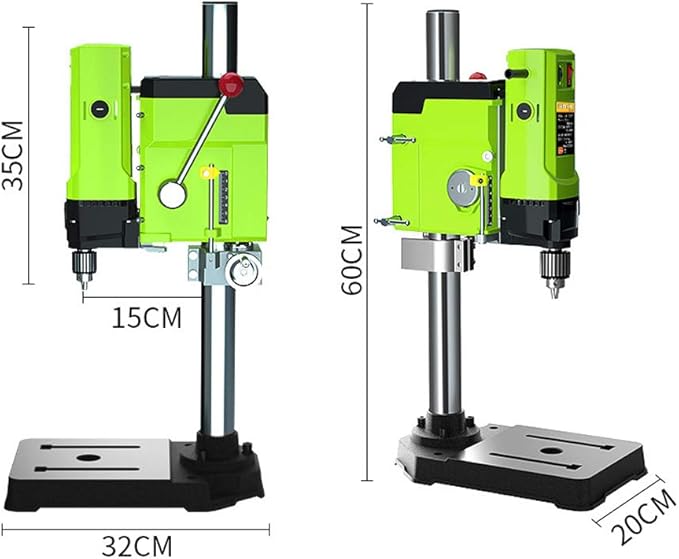 Bench Drill Stand 1200W, infinitely variable speed Mini Drill Press Machine with Cast Iron Base, 0-950RPM, for DIY, Woodworking, Metal, Jewelry Making