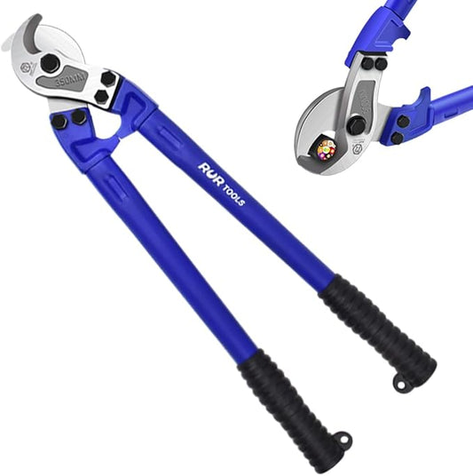 ZrgGea Cable Cutters 14 Inch, Industrial-Grade, Forged from T8 Alloy Steel, HRC56, Sharp Cutting. Suitable for Cutting Copper and Aluminum Core Cables, Blue