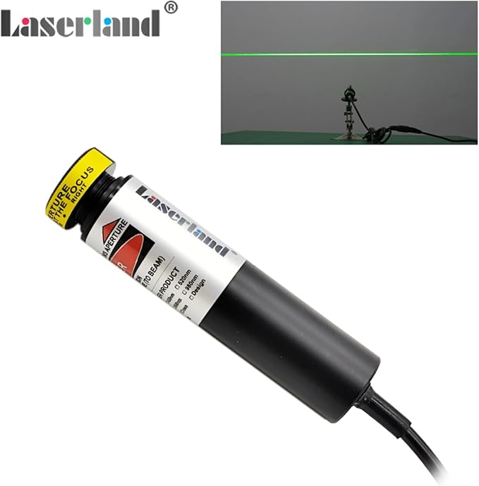 532nm Green Line Module for Halloween Scary House Laser Swamp Laser Pond Haunted House Garden Yard Decoration NOT for Alignment (Focusable Class IIIr 12V with Adapter, Mount and Magnetic Base)