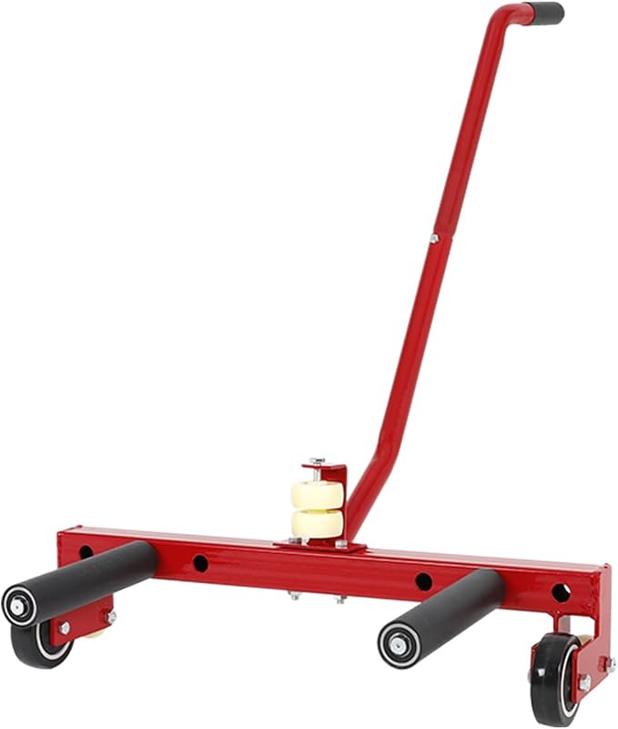 Heavy Duty Adjustable Tire Wheel Dolly for Workshop, Garage, Tire Lift Moving Tool Dollies for Truck Car Vehicle Tire, 330 LBS Capacity（Red）