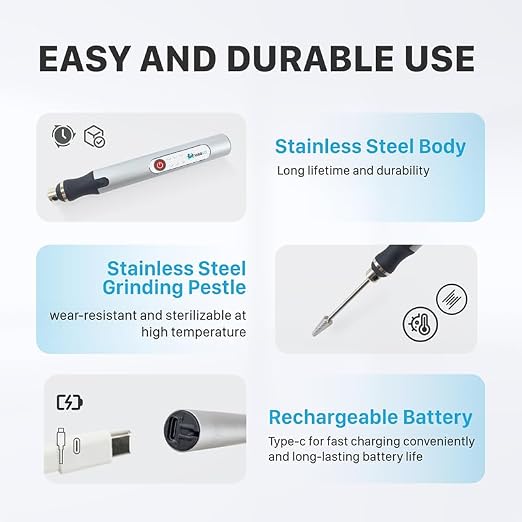 Mini Tissue Grinder with 3 Speed Levels 5000/10000/18000rpm, Handheld Micro Homogenizer Capacity 2ml,Grinding Micro Tissue for homogenization