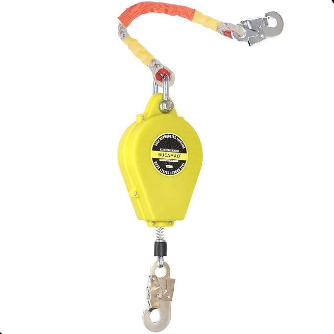 33FT Self Retracting Lifeline, BUCAMAO Steel Wire Retractable Lanyard | Srl Fall Protection, Retractable Safety Lanyard, Safety Harness Yoyo, Safety Harness Fall Protection Kit, Fall Arrestor