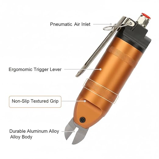 HS20 Air Scissors, Heavy Duty Pneumatic Nipper Tool Cutting Pliers for Iron Stainless Steel Plate Brass Wire (HS20-S5)