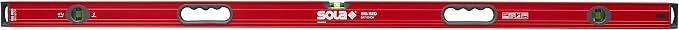 SOLA LSB59 Big Red Aluminum Box Beam Level with 3 60% Magnified Vials, 59-Inch