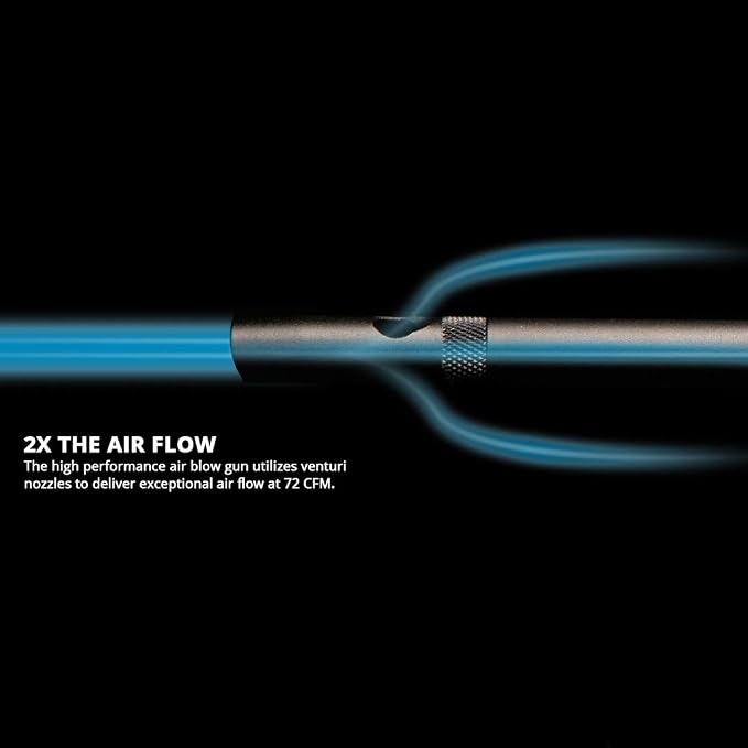 Capri Tools - CP21350 Windstorm EX High Performance Air Blow Gun with Adjustable Air Flow and Extended Nozzle