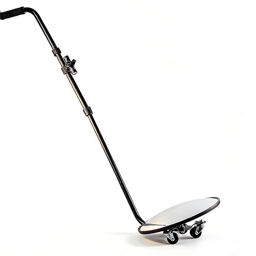 Under Vehicle Inspection Mirror with Light, Under Car Mirror 12 Inch Adjustable Angle Telescoping Handle Magnifying Vehicle Security Tool, Portable Convex Search Mirror with Carry Bag