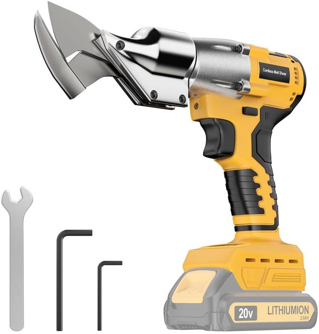 Cordless Sheet Cutter Compatible with DEWALT 20V Max Battery, Electric Metal Shears with 360° Pivoting Head, Max Torque 221 Ft-Lbs, Brushless Scissors for Stainless Steel, Metal, Iron (Tool Only)