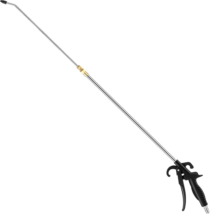 High Pressure Air Blow Gun, Extension Long Air Nozzle Blower Wand Fit 1/4" NPT Inlet & Lever Grip, Heavy Duty Industrial Blow Gun Pneumatic Tool for Radiator Compressor Attachment(1 Pc,27-42 Inch)