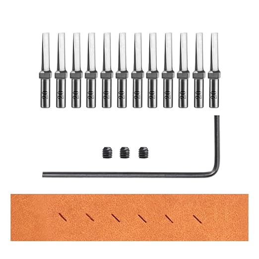 WUTA Removable Leather Hole Punch,Versatile Leather Stitching Punch,Leather Hole Punch Tool Set,Leather Stitch Punch for Leather Stitching Punch Craft DIY（12 x Hexagon Head 2.0mm）
