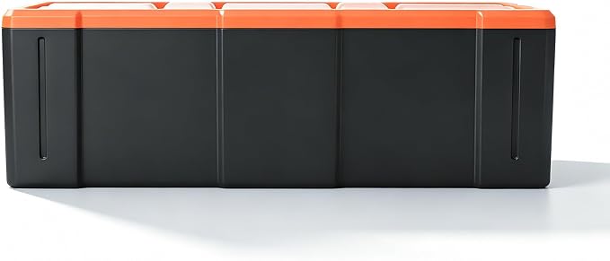 PurKeep 22 Compartment Plastic Tool Storage Box, Orange Hardware Organizer with Clear Drawers, Stackable Wall Mount Cabinet for Screws, Bolts, Craft Supplies, Garage Organization