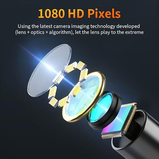 Borescope, Lighted Endoscope Camera, 2.0 MP HD Inspection, 4.3 Inch IPS Screen 1080P HD, IP67 Waterproof Pipe Snake Camera, 16.5ft Semi-Rigid Sewer Lens