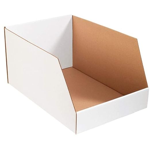 Partners Brand PBINJ202412 Jumbo Open Top Bin Boxes, 20" x 24" x 12", Oyster White (Pack of 25)