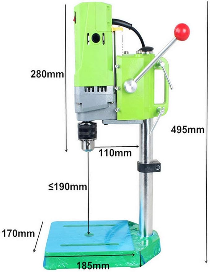 Bench Drill Stand 710W Mini Electric Bench Drilling Machine Drill Chuck 1-13mm, 6-Speed Mini Drill Press Machine with Cast Iron Base, 0-2800RPM, for DIY, Woodworking, Metal, Jewelry Making