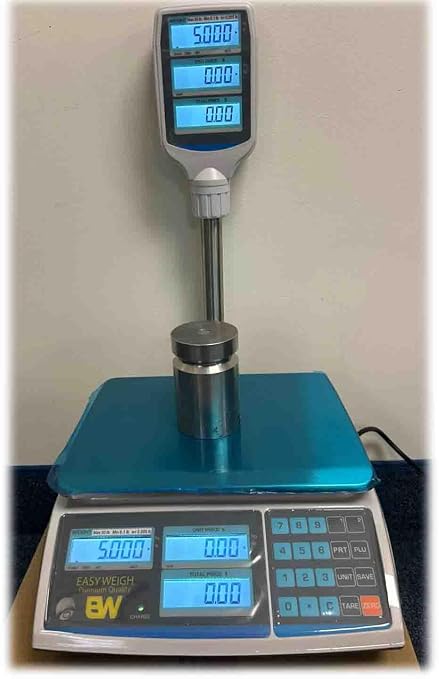 Aquos Digital Kitchen Scale Class III Legal for Trade Price Computing Scales Food & Retail Scale with LCD Backlit Display Tare Function & Stainless Steel Platform (Pole Display, 30Lbs)