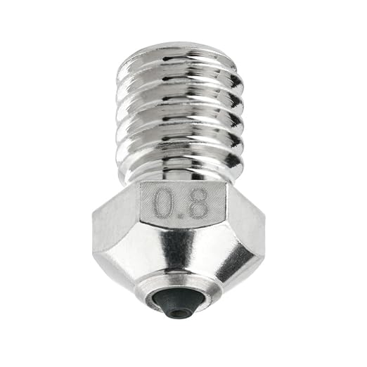 Diamond PCD Nozzle 0.8mm for E3D V6 Hotend, Prusa i3 MK3S / MINI, Anycubic i3 Mega/Kobra/Kobra Neo 3D Printer and More, Hardened High Precision, Nickel Plated Copper
