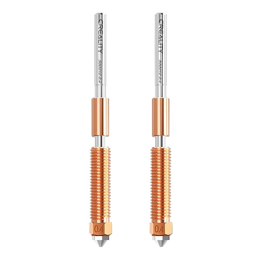 Creality Official K1C/K1 SE Nozzle, 0.4mm 2 PCS Quick-Swap 3D Printer K2 SE Nozzle, Copper Alloy and Hardened Steel with Titanium Alloy Heat Break for K1C, K1 SE, K2SE, Ender 3 V3 Plus, Ender 3 V3