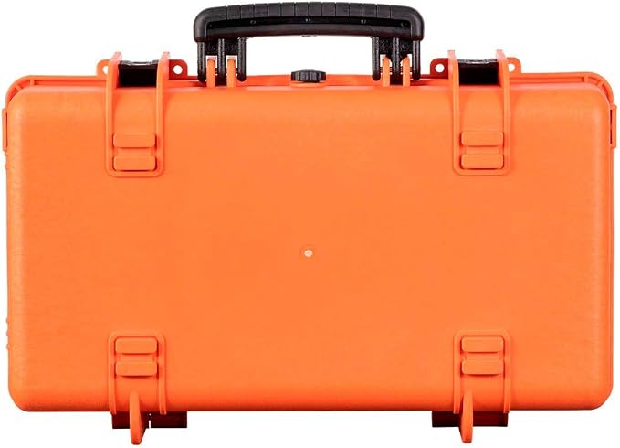 Monoprice Weatherproof Hard Case - 22 x 14 x 8 Inches, With Customizable Foam, Shockproof, IP67, Ultraviolet And Impact Resistant Material, Orange - Pure Outdoor Collection