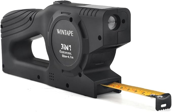 164ft 3-in-1 Digital Tape Measure, USB Rechargeable with Display | Laser Measurement Tool with in/m Unit Switch