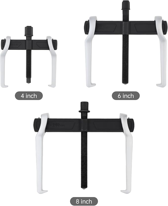 ChgImposs 3pcs 2 Jaw Gear Puller Set (4/6/8 Inch), Adjustable Heavy Duty CR-V Reversible Bearing Pullers Removal Tool for Pulleys Flywheels Bearings Gears, External Internal Pulling